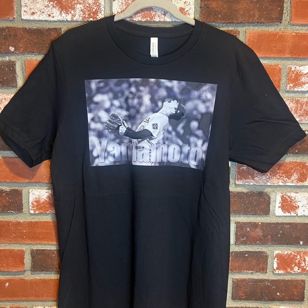 Black Graphic Crew Neck T-Shirt Yoshinobu Yamamoto
